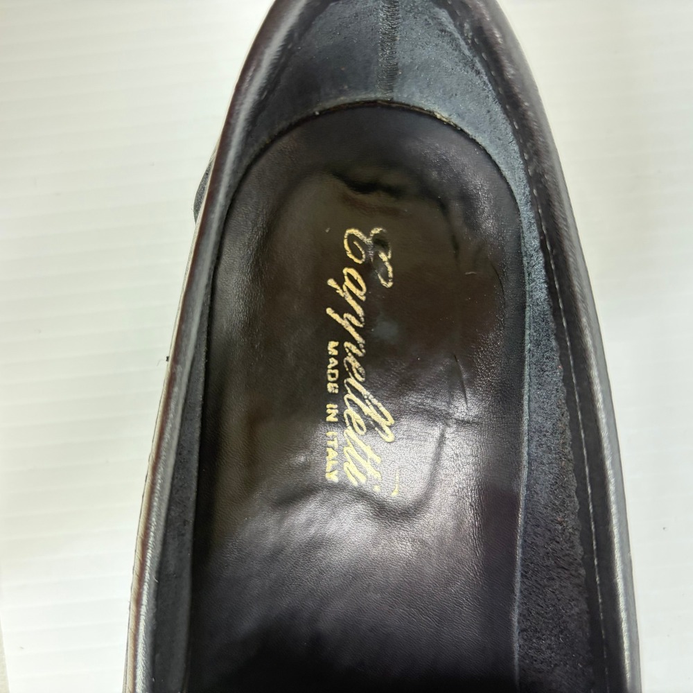 Cappelletti Mens Black Leather Whipstitch Loafers Slip On Shoes 43 US 10 Italy - Picture 6 of 11